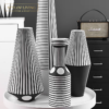 Black White Striped Vase