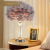 Designer Crystal & Feather Table Lamp