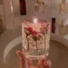 Crystal Cup Jelly Wax Flower Aromatherapy Candle