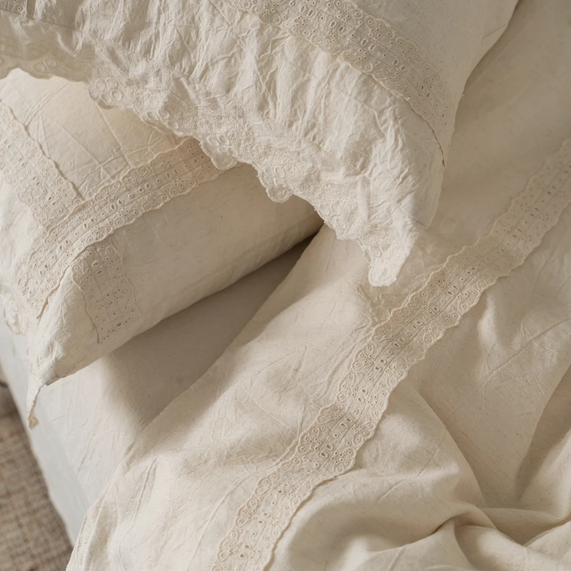 Natural-Health-Cotton-And-Linen-Bedding-Set-Plain-Color-French-Style-Vintage-Duvet-Cover-Set-Flat-5