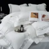 Embroidery White 1000TC Egyptian Cotton Bedding Set
