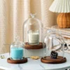 Wooden Bottom Dustproof Glass Cover