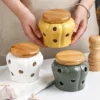 Ceramic Garlic Storage Jar with Lid
