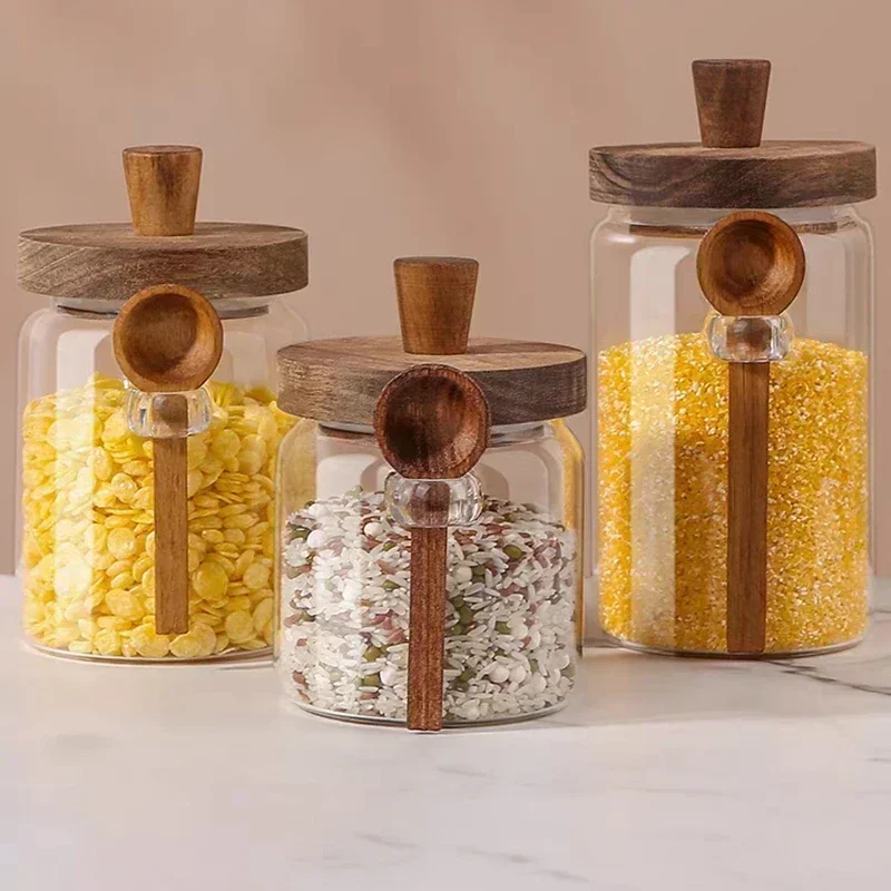 Coffee-Powder-Seasoning-Storage-Jar-Acacia-Wood-Honey-Jar-Large-600ML-Glass-Pot-Kitchen-Food-Grade-1 Coffee-Powder-Seasoning-Storage-Jar-Acacia-Wood-Honey-Jar-Large-600ML-Glass-Pot-Kitchen-Food-Grade-1