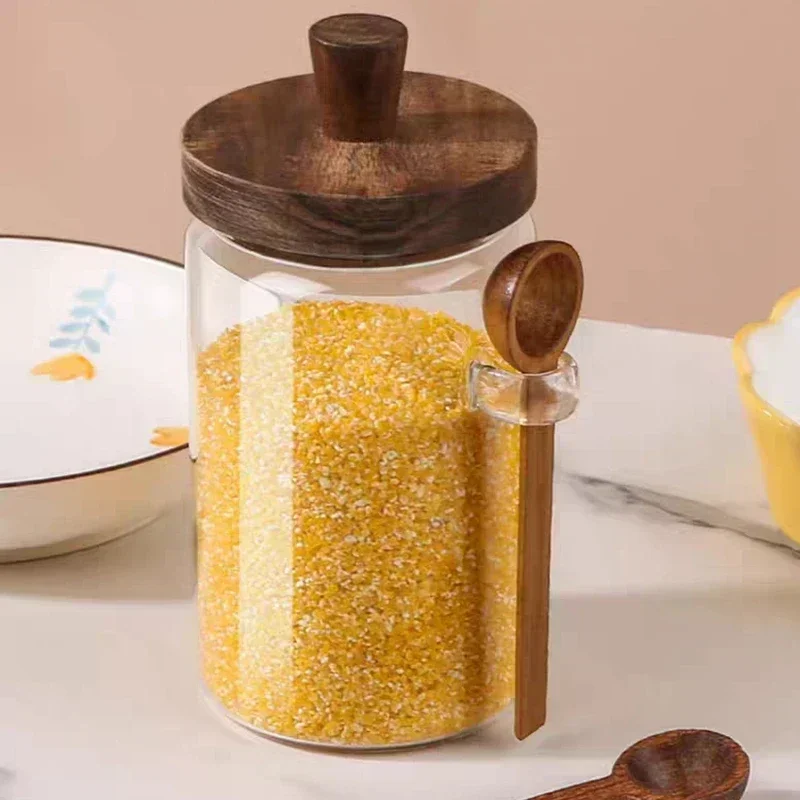 Coffee-Powder-Seasoning-Storage-Jar-Acacia-Wood-Honey-Jar-Large-600ML-Glass-Pot-Kitchen-Food-Grade-4 Coffee-Powder-Seasoning-Storage-Jar-Acacia-Wood-Honey-Jar-Large-600ML-Glass-Pot-Kitchen-Food-Grade-4